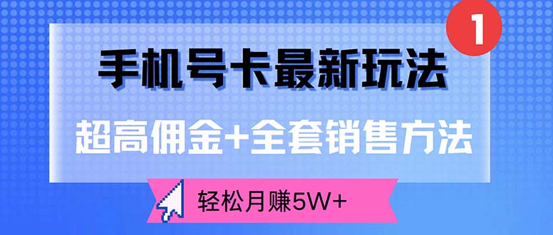 （12375期）手机号卡最新玩法，超高佣金+全套销售方法，轻松月赚5W+-天孤无涯网