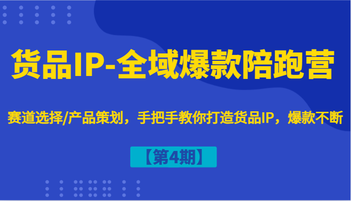货品IP-全域爆款陪跑营【第4期】赛道选择/产品策划，手把手教你打造货品IP，爆款不断-天孤无涯网