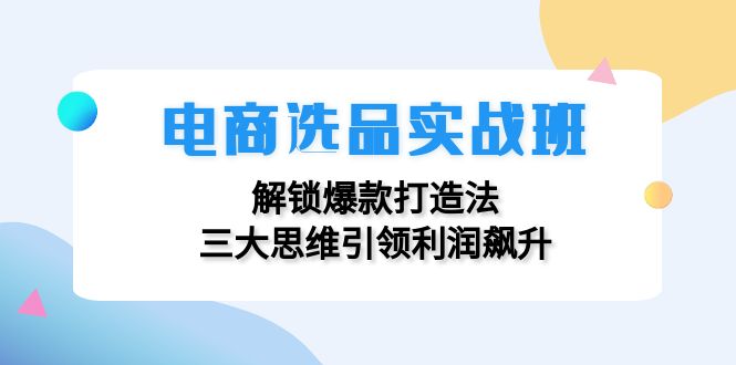 （12398期）电商选品实战班：解锁爆款打造法，三大思维引领利润飙升-天孤无涯网