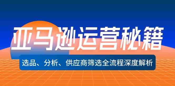 亚马逊运营秘籍：选品、分析、供应商筛选全流程深度解析-天孤无涯网