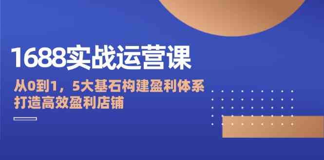 1688实战运营课：从0到1，5大基石构建盈利体系，打造高效盈利店铺-天孤无涯网