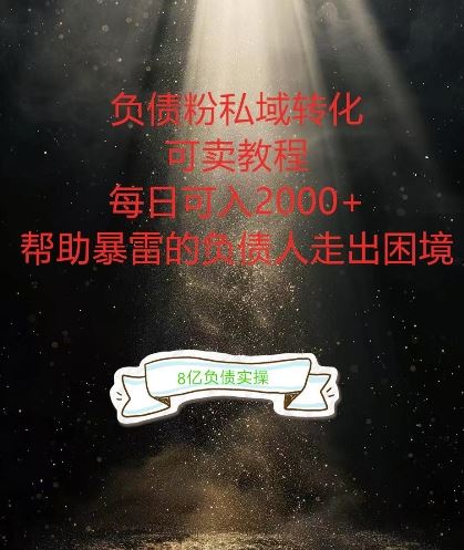 负债粉掘金计划，帮助负债者解决问题，债务规划，债务重组，最好的变现方式【揭秘】-天孤无涯网