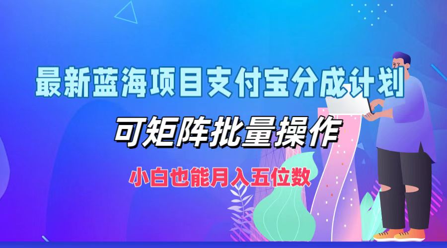 最新蓝海项目支付宝分成计划，可矩阵批量操作，小白也能月入五位数-天孤无涯网