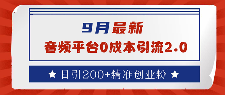 （12583期）9月最新：音频平台0成本引流，日引流200+精准创业粉-天孤无涯网