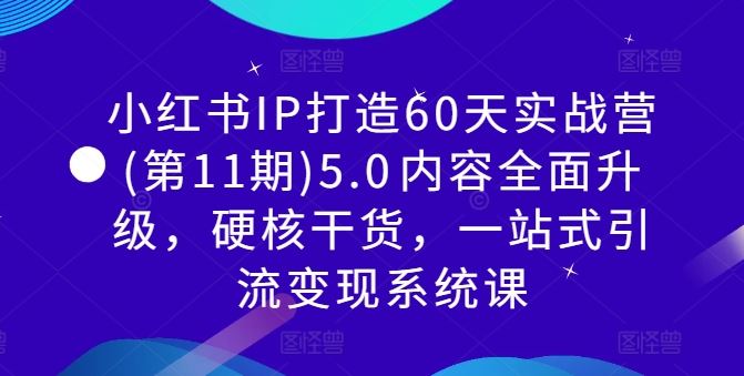 小红书IP打造60天实战营(第11期)5.0​内容全面升级，硬核干货，一站式引流变现系统课-天孤无涯网