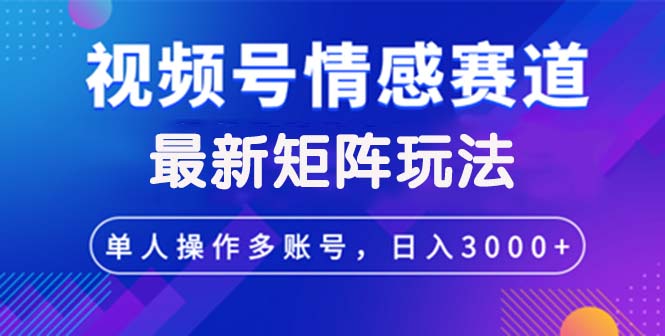（12609期）视频号创作者分成情感赛道最新矩阵玩法日入3000+-天孤无涯网
