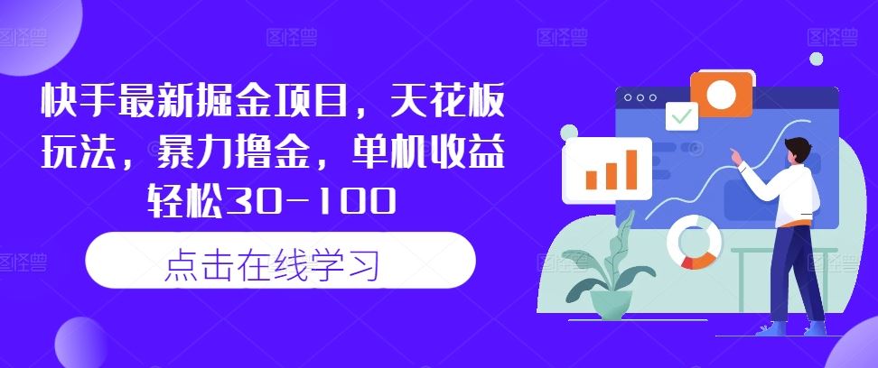 快手最新掘金项目，天花板玩法，暴力撸金，单机收益轻松30-100-天孤无涯网