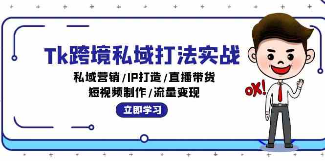 Tk跨境私域打法实战：私域营销/IP打造/直播带货/短视频制作/流量变现-天孤无涯网