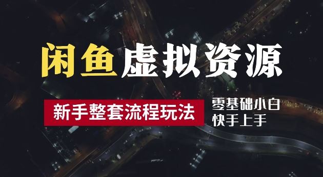 2024最新闲鱼虚拟资源玩法，养号到出单整套流程，多管道收益，每天2小时月收入过万【揭秘】-天孤无涯网