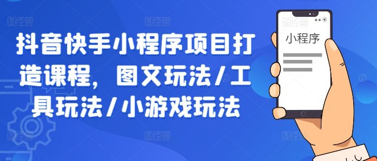 抖音快手小程序项目打造课程，图文玩法/工具玩法/小游戏玩法-天孤无涯网