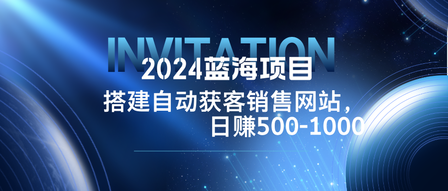 （12743期）2024蓝海项目，搭建销售网站，自动获客，日赚500-1000-天孤无涯网