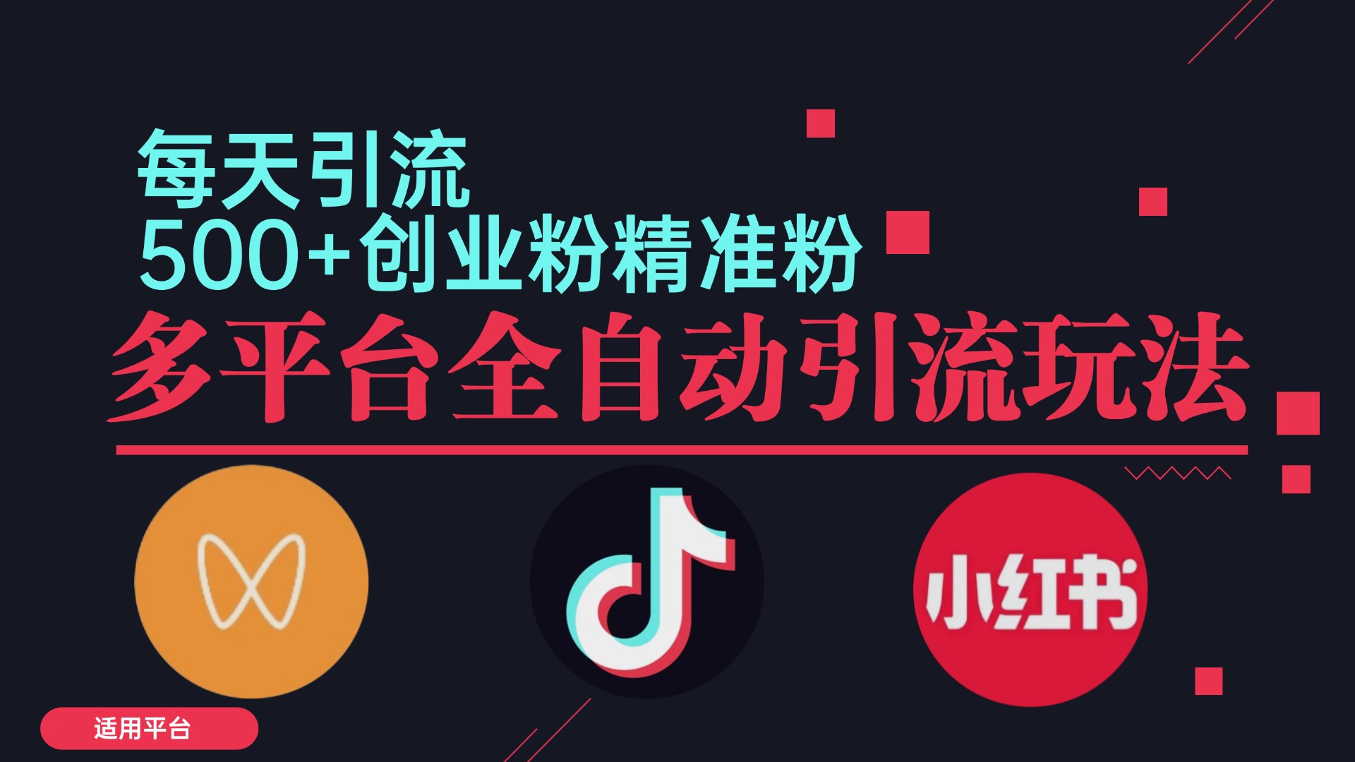 （12765期）小红书抖音视频号截流自热全平台引流打法，全自动引流【日引2000+精准…-天孤无涯网