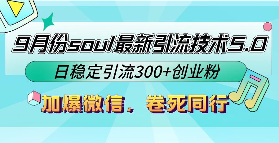 （12772期）9月份soul最新引流技术5.0，日稳定引流300+创业粉，加爆微信，卷死同行-天孤无涯网