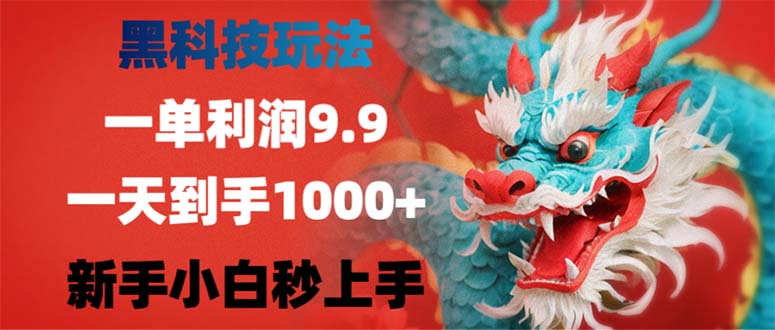 （12793期）黑科技玩法，一单利润9.9,一天到手1000+，新手小白秒上手-天孤无涯网