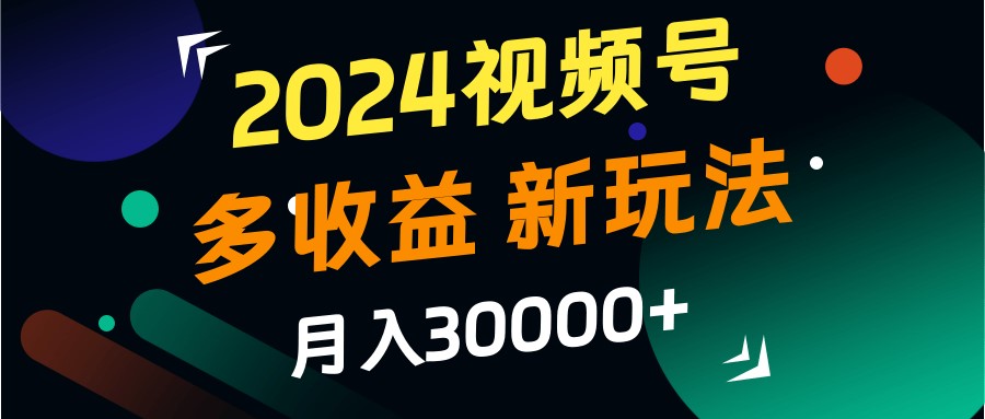 2024视频号多收益的新玩法，月入3w+，新手小白都能简单上手！-天孤无涯网