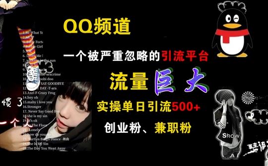 QQ频道，一个被严重忽略的引流平台，流量巨大 实操单日引流500+创业粉兼职粉【揭秘】-天孤无涯网