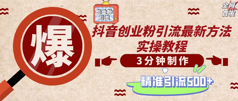 （12835期）轻松制作创业类视频。一天被动加精准创业粉500+（附素材）-天孤无涯网