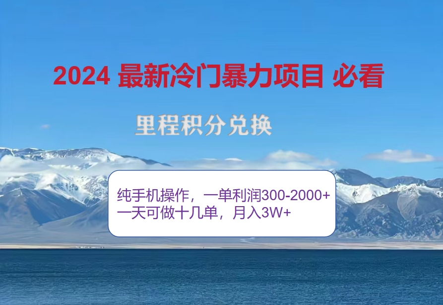 （12856期）2024惊爆冷门暴利！出行高峰来袭，里程积分，高爆发期，一单300+—2000…-天孤无涯网