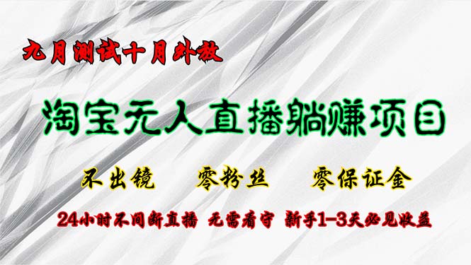 （12862期）淘宝无人直播最新玩法，九月测试十月外放，不出镜零粉丝零保证金，24小…-天孤无涯网