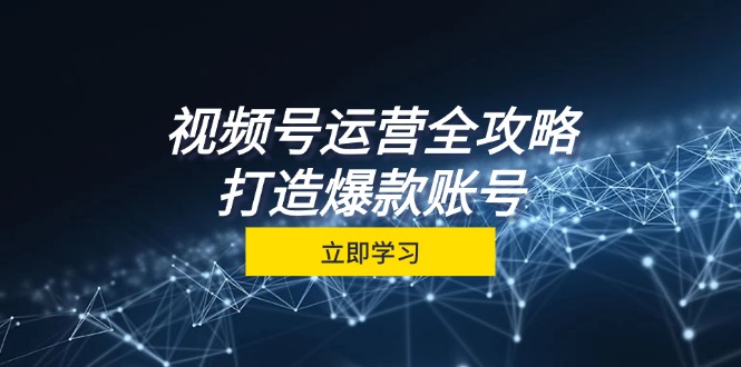 视频号运营全攻略，从定位到成交一站式学习，视频号核心秘诀，打造爆款账号-天孤无涯网