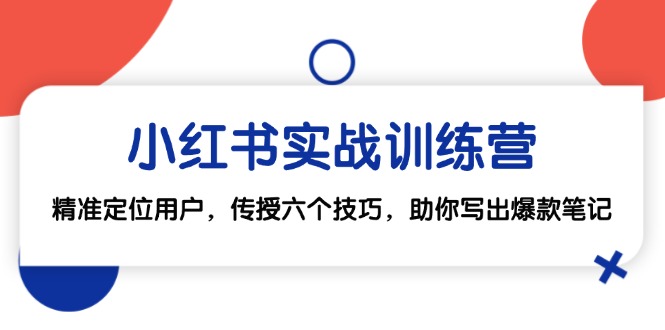 （12925期）小红书实战训练营：精准定位用户，传授六个技巧，助你写出爆款笔记-天孤无涯网
