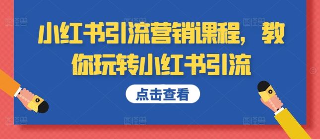 小红书引流营销课程，教你玩转小红书引流-天孤无涯网