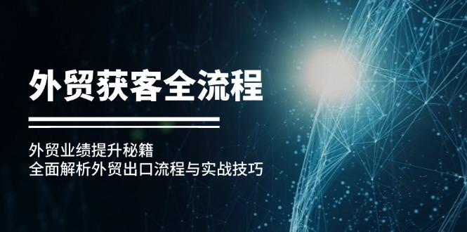 （12982期）外贸获客全流程：外贸业绩提升秘籍：全面解析外贸出口流程与实战技巧-天孤无涯网
