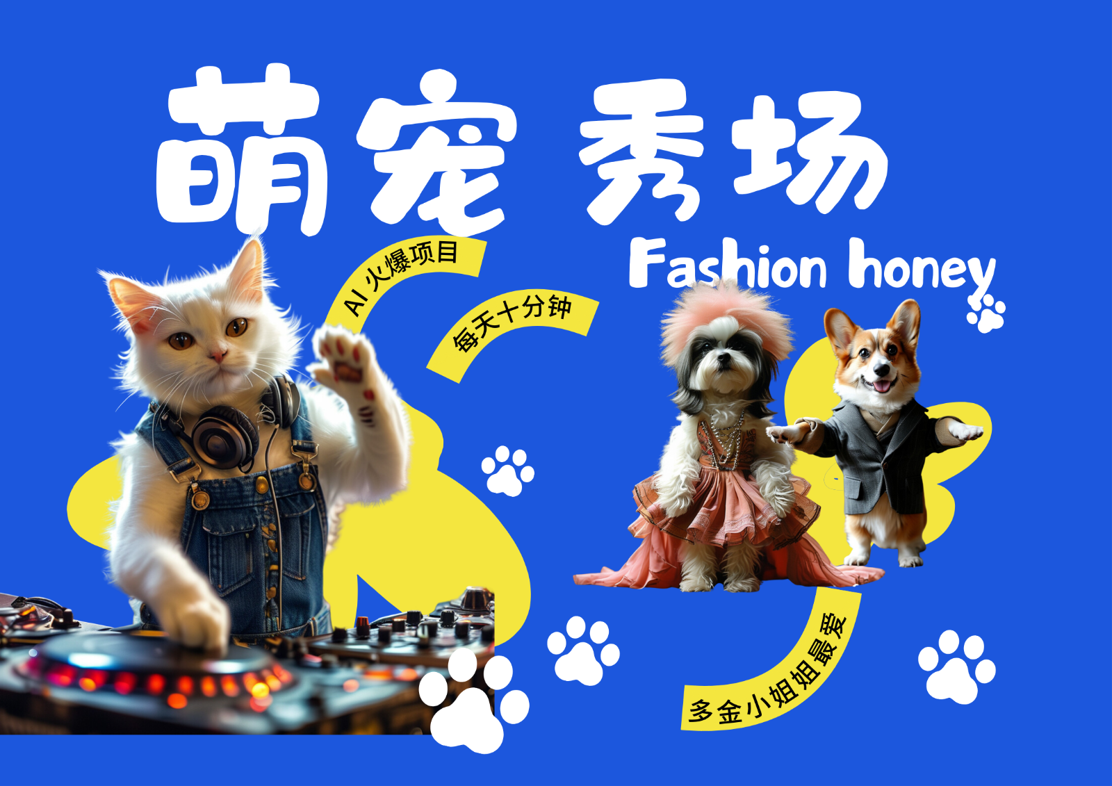 酷飒动物跳舞走秀  时尚喵FASHION汪 多金小姐姐最爱的 轻松月入破W-天孤无涯网