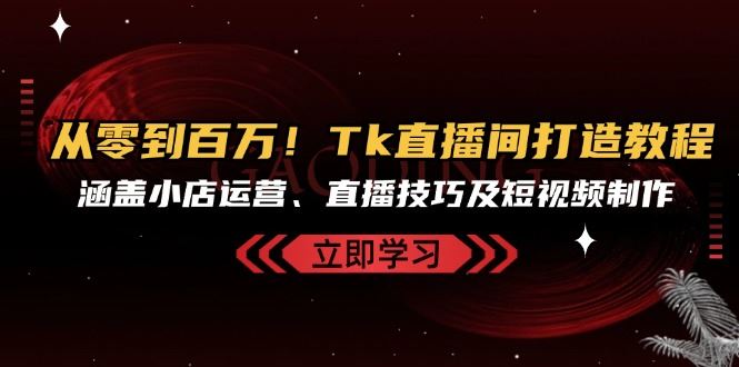 （13098期）从零到百万！Tk直播间打造教程，涵盖小店运营、直播技巧及短视频制作-天孤无涯网