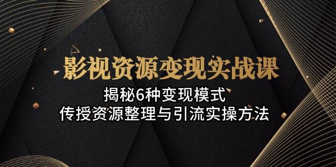 影视资源变现实战课：揭秘6种变现模式，传授资源整理与引流实操方法-天孤无涯网