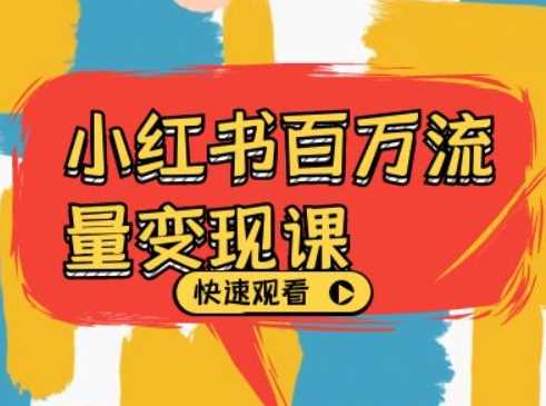 小红书百万流量变现课，小红书电商教程下载-天孤无涯网