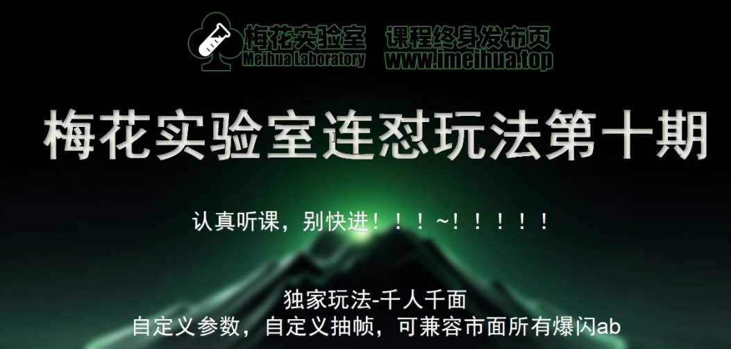 梅花实验室社群专享课视频号连怼玩法第十期课程+第二部分-FF助手全新高自由万能爆闪AB处理-天孤无涯网