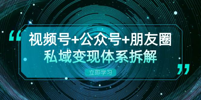 视频号+公众号+朋友圈私域变现体系拆解，全体平台流量枯竭下的应对策略-天孤无涯网
