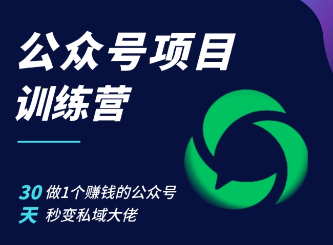 公众号项目训练营，30天做1个赚钱的公众号，秒变私域大佬-天孤无涯网