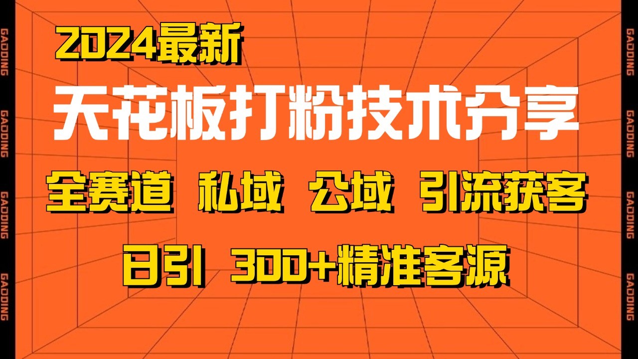天花板打粉技术分享，野路子玩法 曝光玩法免费矩阵自热技术日引2000+精准客户-天孤无涯网
