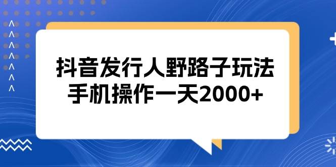 （13220期）抖音发行人野路子玩法，手机操作一天2000+-天孤无涯网