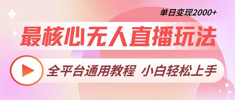 （13221期）最核心无人直播玩法，全平台通用教程，单日变现2000+-天孤无涯网