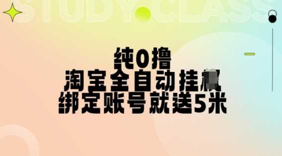 纯0撸，淘宝全自动挂JI，授权登录就得5米，多号多赚【揭秘】-天孤无涯网