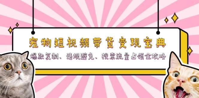 宠物短视频带货变现宝典：爆款复制、违规避免、搜索流量占领全攻略-天孤无涯网