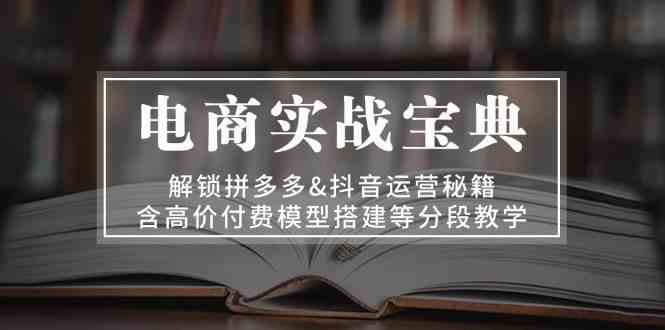 电商实战宝典：解锁拼多多&抖音运营秘籍，含高价付费模型搭建等分段教学-天孤无涯网