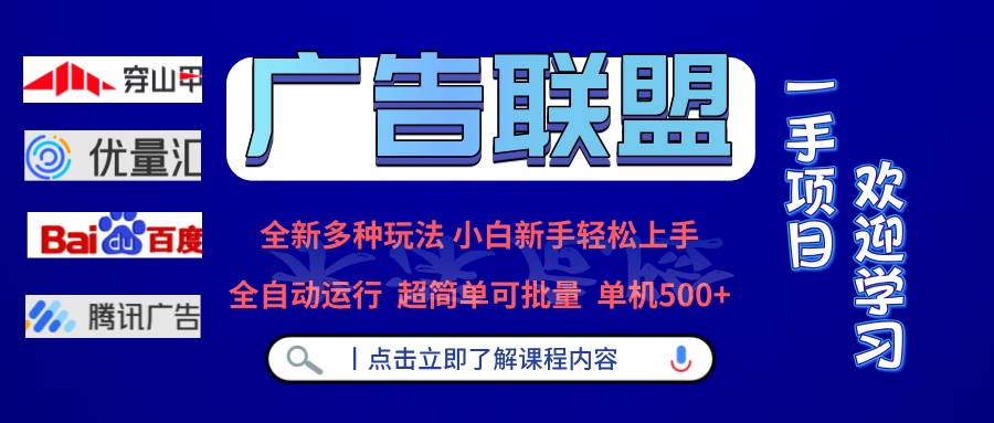 （13258期）广告联盟 全新多种玩法 单机500+  全自动运行  可批量运行-天孤无涯网