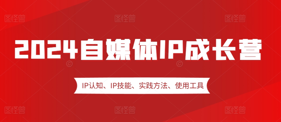 2024自媒体IP成长营，IP认知、IP技能、实践方法、使用工具、嘉宾分享等-天孤无涯网