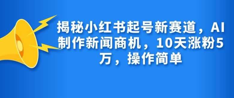 揭秘小红书起号新赛道，AI制作新闻商机，10天涨粉1万，操作简单-天孤无涯网