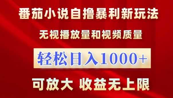 番茄小说自撸暴利新玩法，无视播放量，轻松日入1k，可放大，收益无上限【揭秘】-天孤无涯网