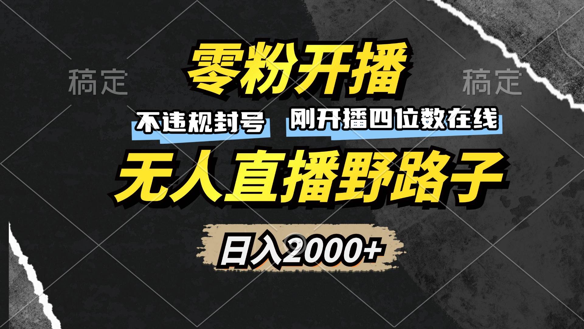 （13292期）零粉开播，无人直播野路子，日入2000+，不违规封号，躺赚收益！-天孤无涯网