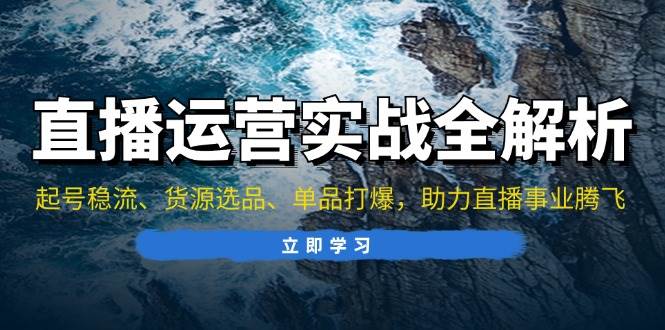 （13294期）直播运营实战全解析：起号稳流、货源选品、单品打爆，助力直播事业腾飞-天孤无涯网