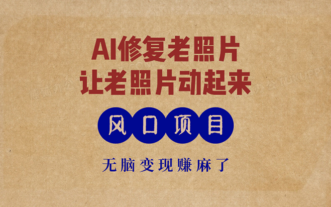 （13296期）最新风口项目，AI一键修复老照片，让老照片动起来，接单到手软，无脑变…-天孤无涯网