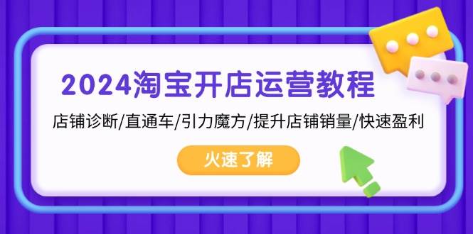 （13300期）2024淘宝开店运营教程：店铺诊断/直通车/引力魔方/提升店铺销量/快速盈利-天孤无涯网