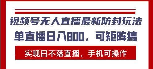 （13377期）视频号无人直播最新防封玩法，实现日不落直播，手机可操作，单直播日入…-天孤无涯网