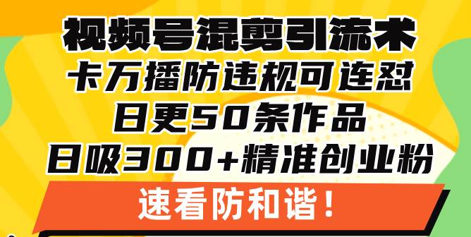 （13400期）视频号混剪引流技术，500万播放引流17000创业粉，操作简单当天学会-天孤无涯网